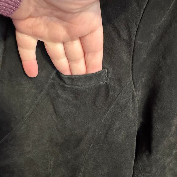 Vintage Leather Brand Blazer Jacket Size S Black Genuine Leather Classic Style - Picture 6 of 15